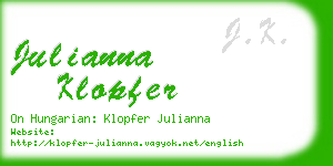 julianna klopfer business card